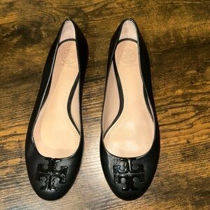 TORY BURCH Black Lowell 2 Leather Ballet Flat Size 7 worn once